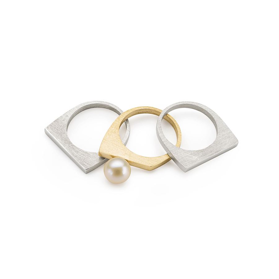 Bronze 'Congiunzioni' pearl ring CONGIUNZIONI | AN1 CONPBRO PRL BIA M